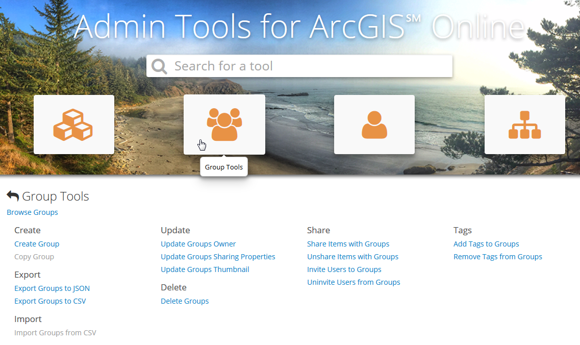admin tools for arcgis