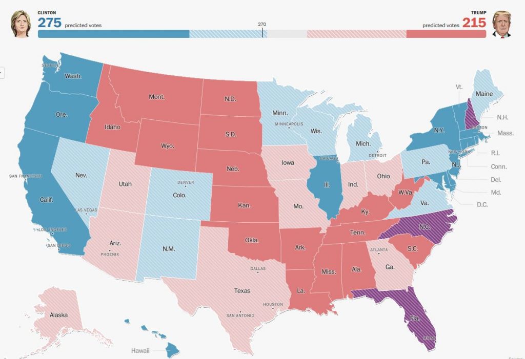 Election Results 2016 map: Washington Post