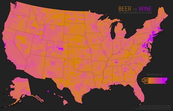 beer vs wine map