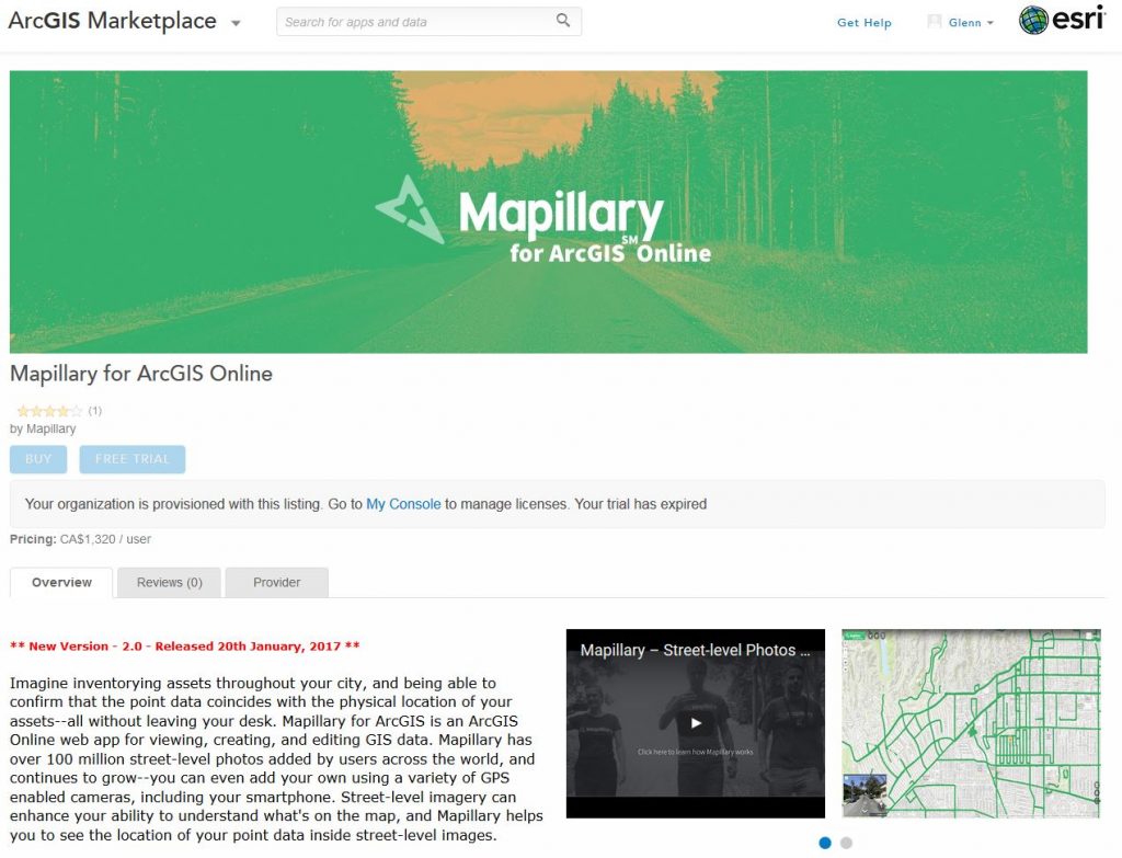 mapillary in the arcgis marketplace