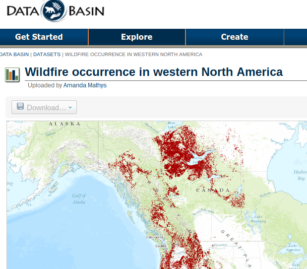 databasin wildfire map