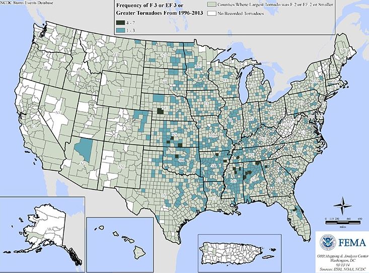 tornado prone areas of the USA