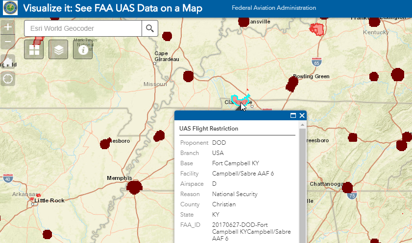 FAA UAS map