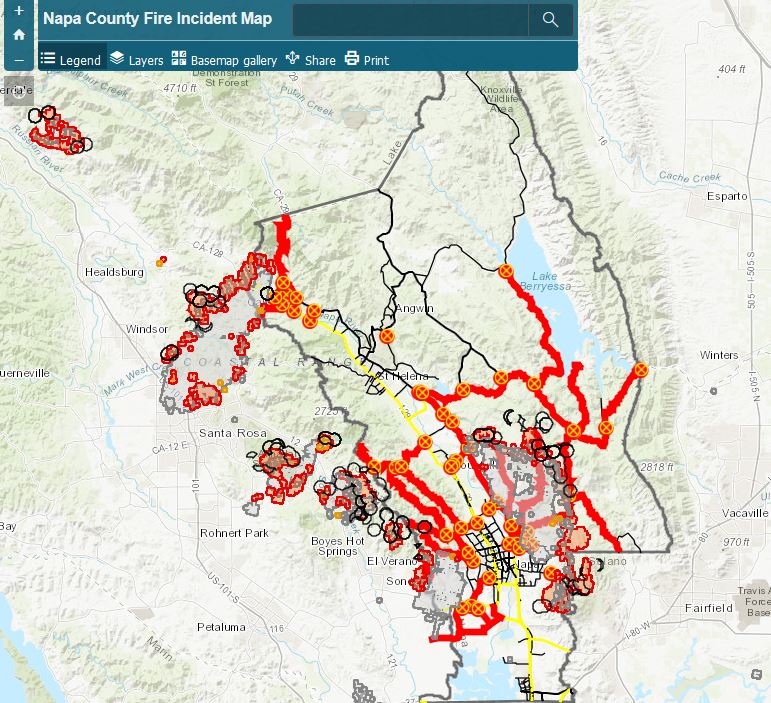 Napa County Fire Incident Map