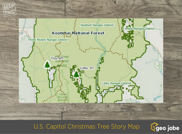 US Capitol christmas tree map