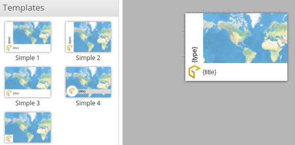 Screenshot showing the default templates for Admin Tools for ArcGIS's Custom Thumbnail tool.
