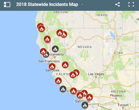 calfire wildfire incidents map
