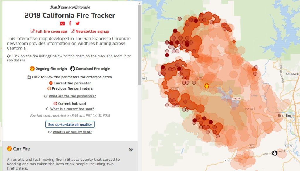2018 California Fire Tracker
