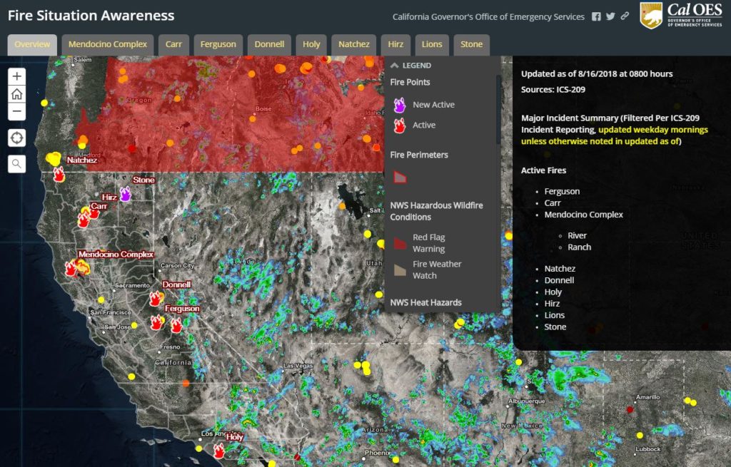 Dashboards Provide Real Time Situational Awareness About Raging Wildfires Geo Jobe