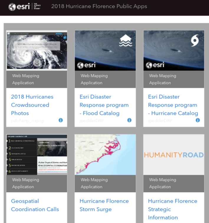 Hurricane Florence public apps