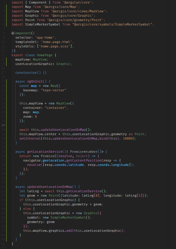 Screenshot of code example.