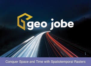 GEO Jobe logo against busy time lapse freeway
