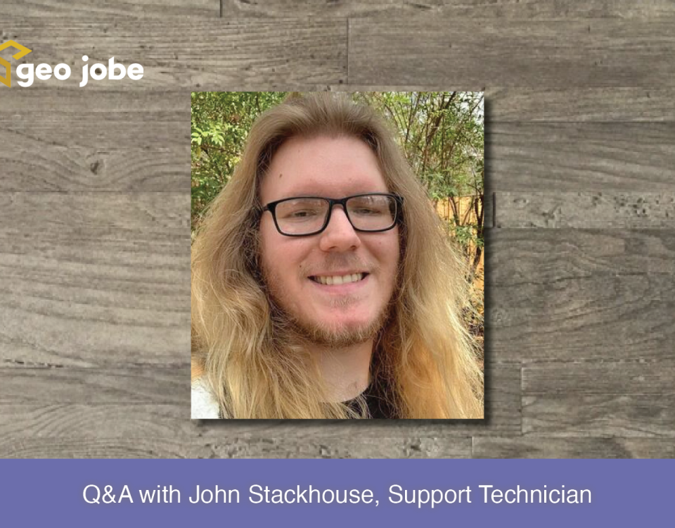John Stackhouse headshot against wood grain with banner reading Q&A with John Stackhouse, Support Technician