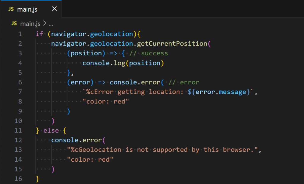 javascript geolocation getcurrentposition() method:... Getcurrentposition Method – Geolocation getCurrentPosition() API – SCCV